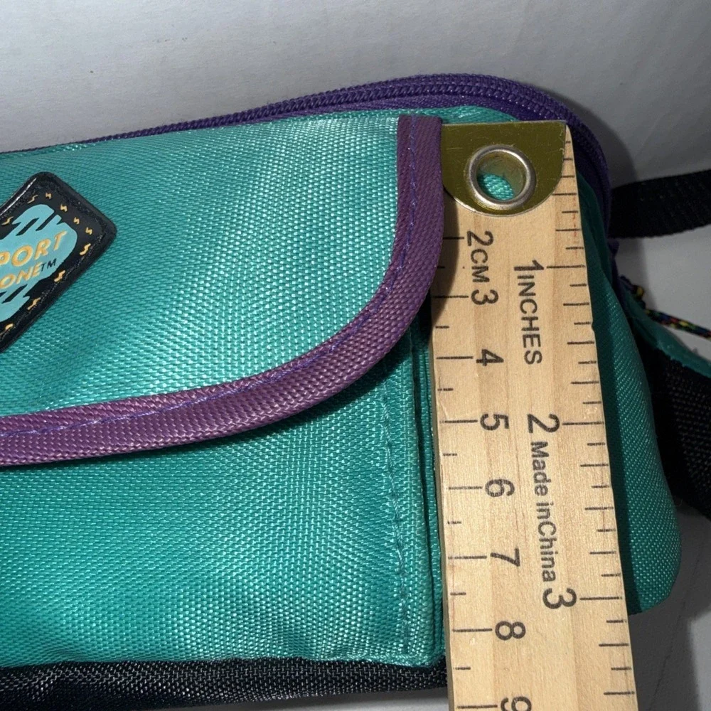 Vintage Sport Zone Fanny Pack Teal Purple 90s Waist Bag Retro Hip Pack